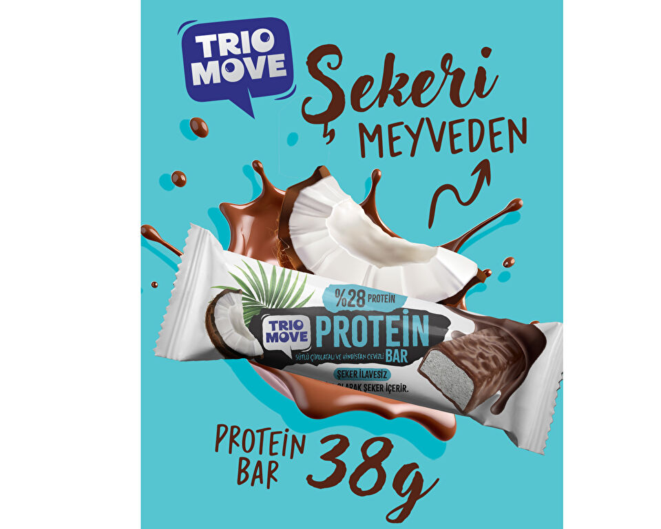 Trio Move Cikolata Kaplamali Protein Bar 4’lu Karisik Tanisma Paketi 38 gr x 4 Adet Protein Bars — تصویر ۳