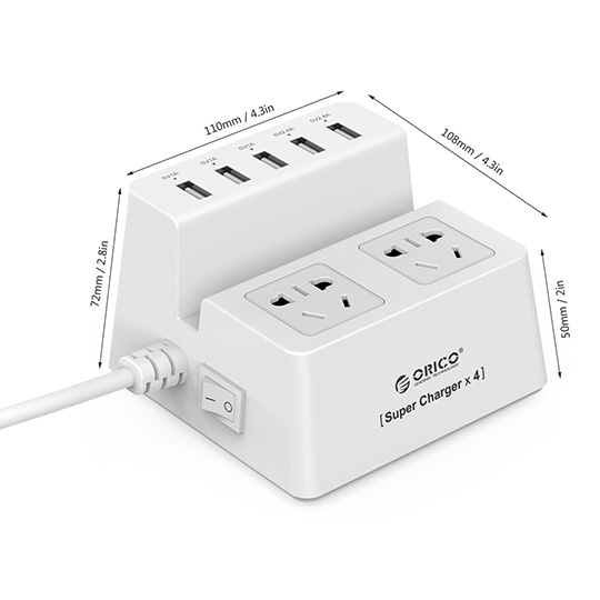 چند شاخه برق استندی اوریکو مدل ODC-2A5U — تصویر ۶