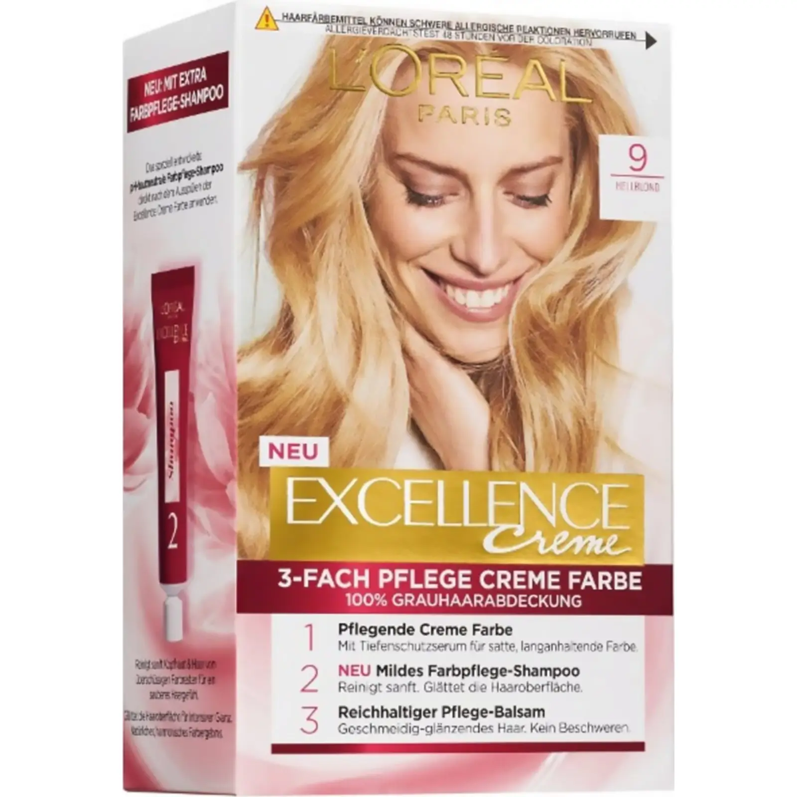 رنگ مو لورآل شماره 9 بلوند خیلی روشن L’Oreal Paris Excellence Creme Hair Color 9 Very Light Blonde