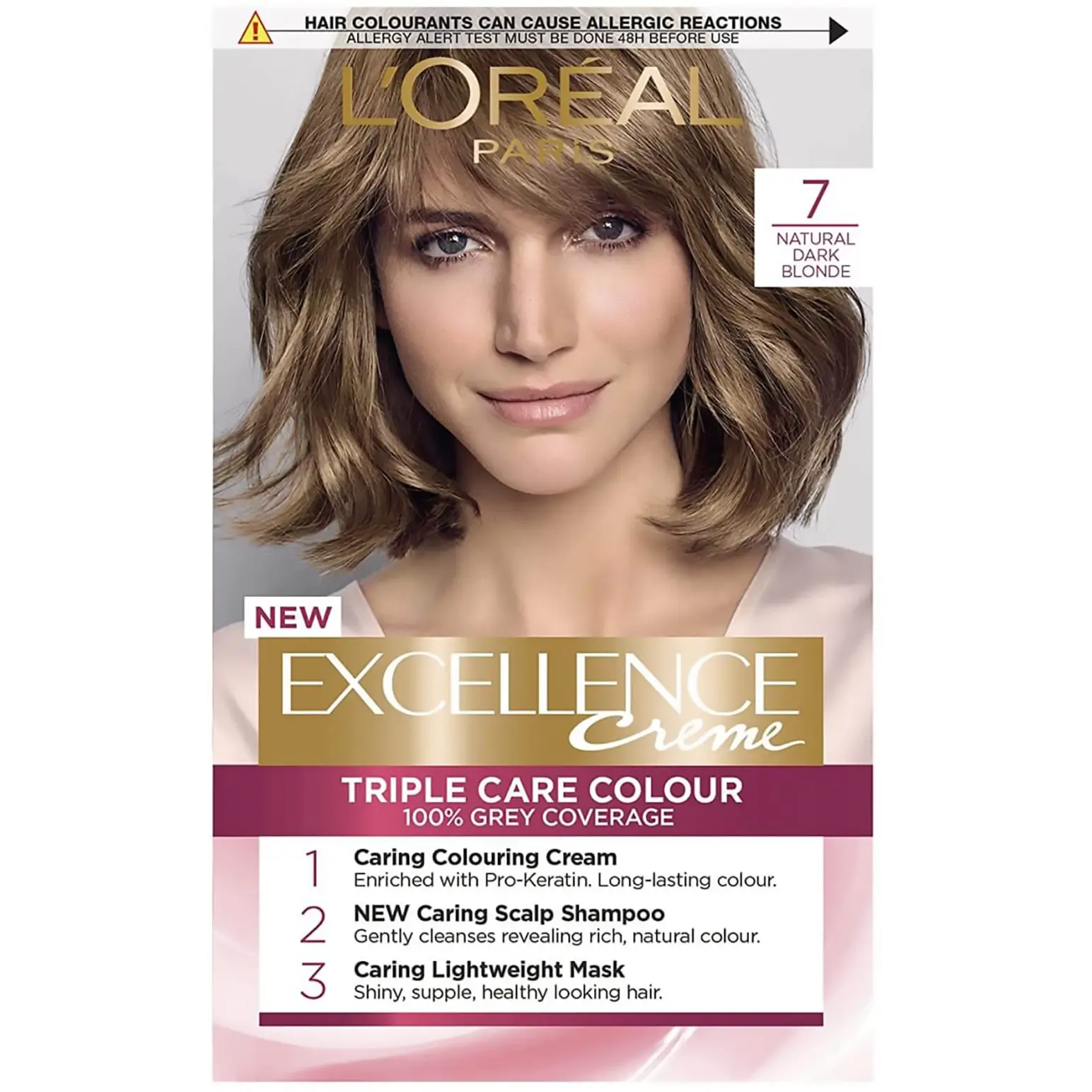 رنگ مو لورآل شماره 7 بلوند تیره طبیعی L’Oreal Paris Excellence Creme Hair Color 7 Natural Dark Blonde