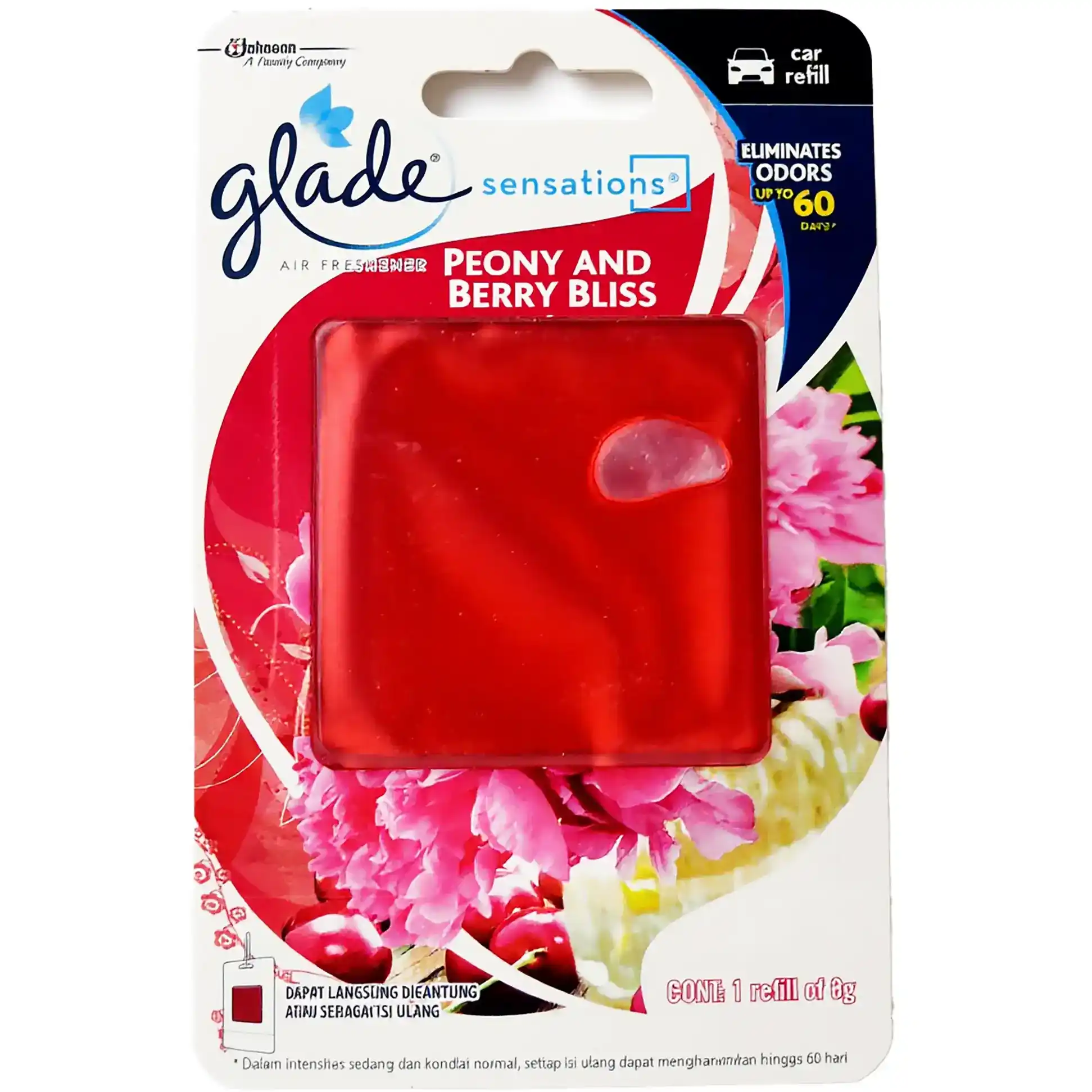 خوشبو کننده ماشین گلید با رایحه گل صدتومانی و توت Glade Sensations Car Peony and Berry Bliss