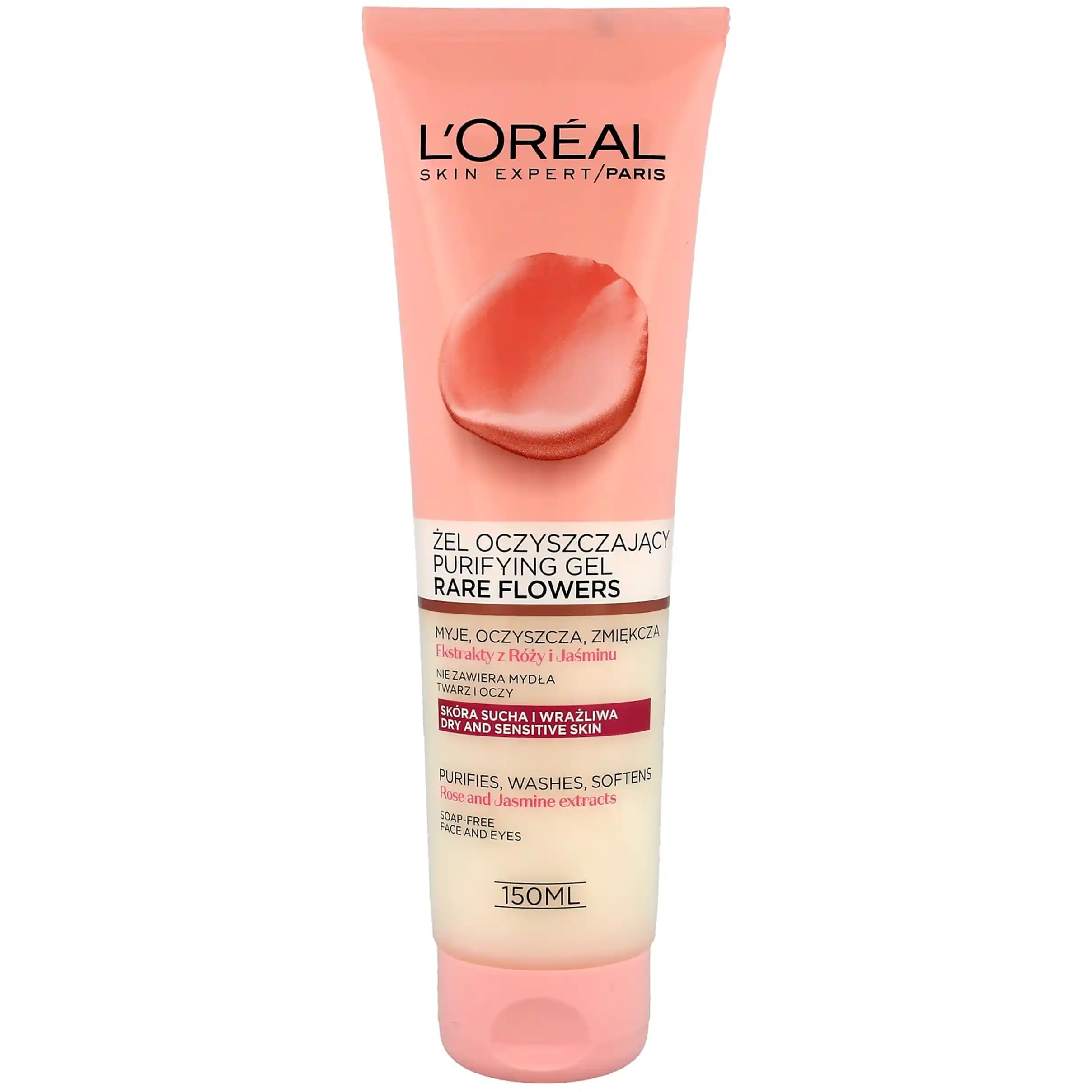 ژل پاکسازی آرایش لورال گلهای کمیاب برای پوست خشک و حساس 150 میل L’Oreal Paris Rare Flowers Purifying Gel — تصویر ۲