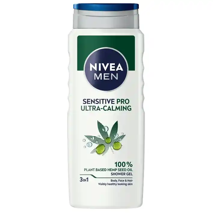 شامپو سر و بدن نیوآ سنستیو 3 در 1 مخصوص پوست حساس500 میل Nivea Men Sensitive Pro Ultra-Calming Shower Gel