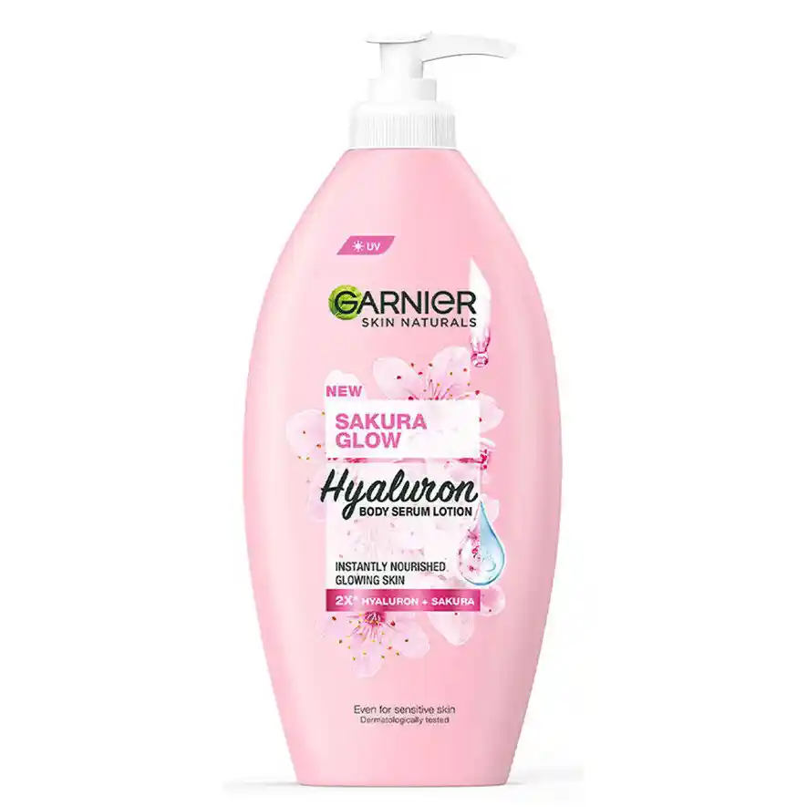 لوسیون بدن گارنیه مدل ساکورا گلو با رایحه شکوفه گیلاس 400 میل Garnier Sakura Glow Body Serum — تصویر ۲