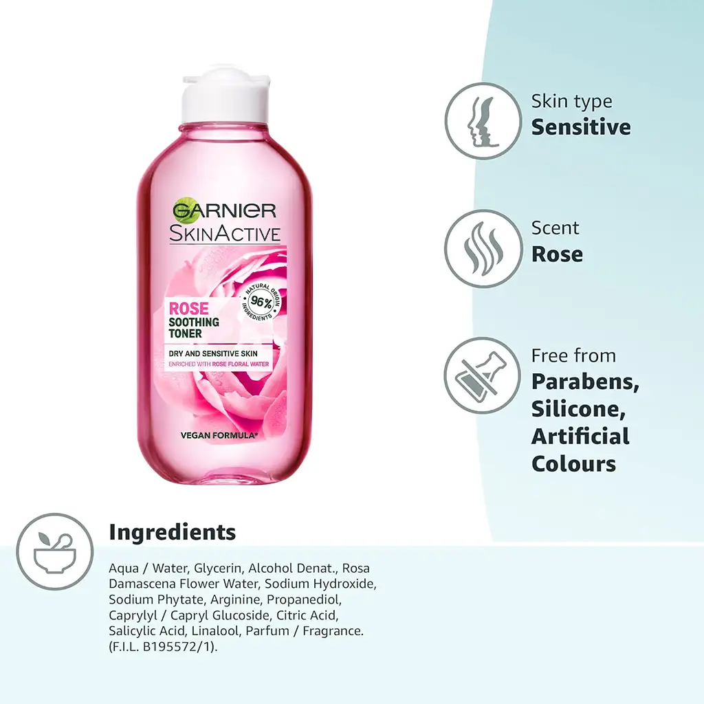 تونر گل رز گارنیر GARNIER ROSE SOOTHING TONER — تصویر ۳