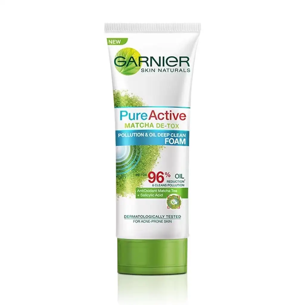 فوم گارنیر کنترل کننده چربی ماچا پیور اکتیو PURE ACTIVE MATCHA DEEP CLEAN