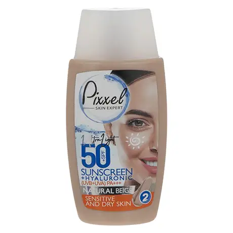 ضد آفتاب پوست چرب و جوشدار پیکسل رنگی NATURAL BEIGE