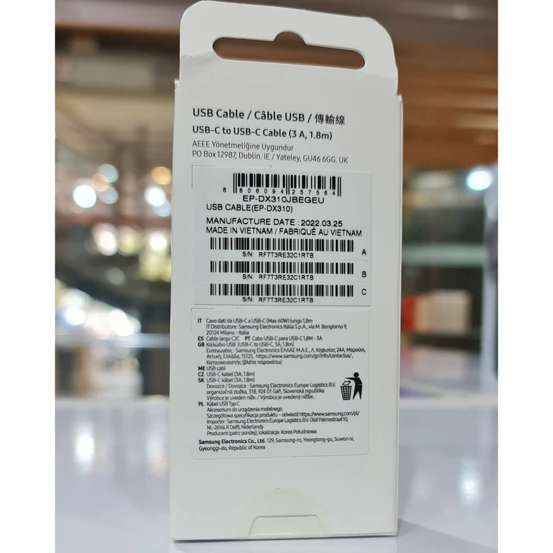 کابل USB-C به USB-C سامسونگ مدل 1/8 متری — تصویر ۳