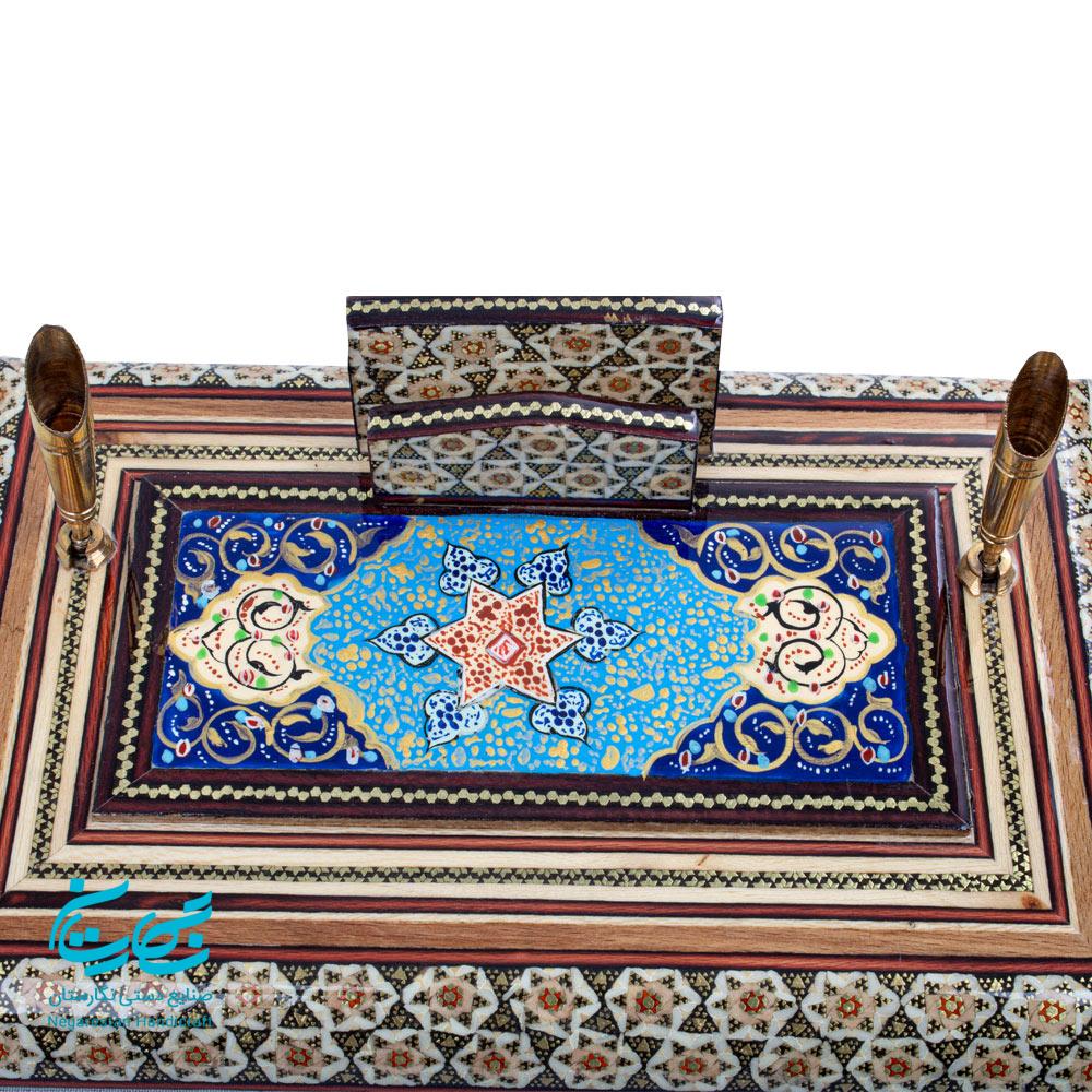 جاقلمی خاتم کاری و نقاشی تذهیب 16 در 24 س.م — تصویر ۵