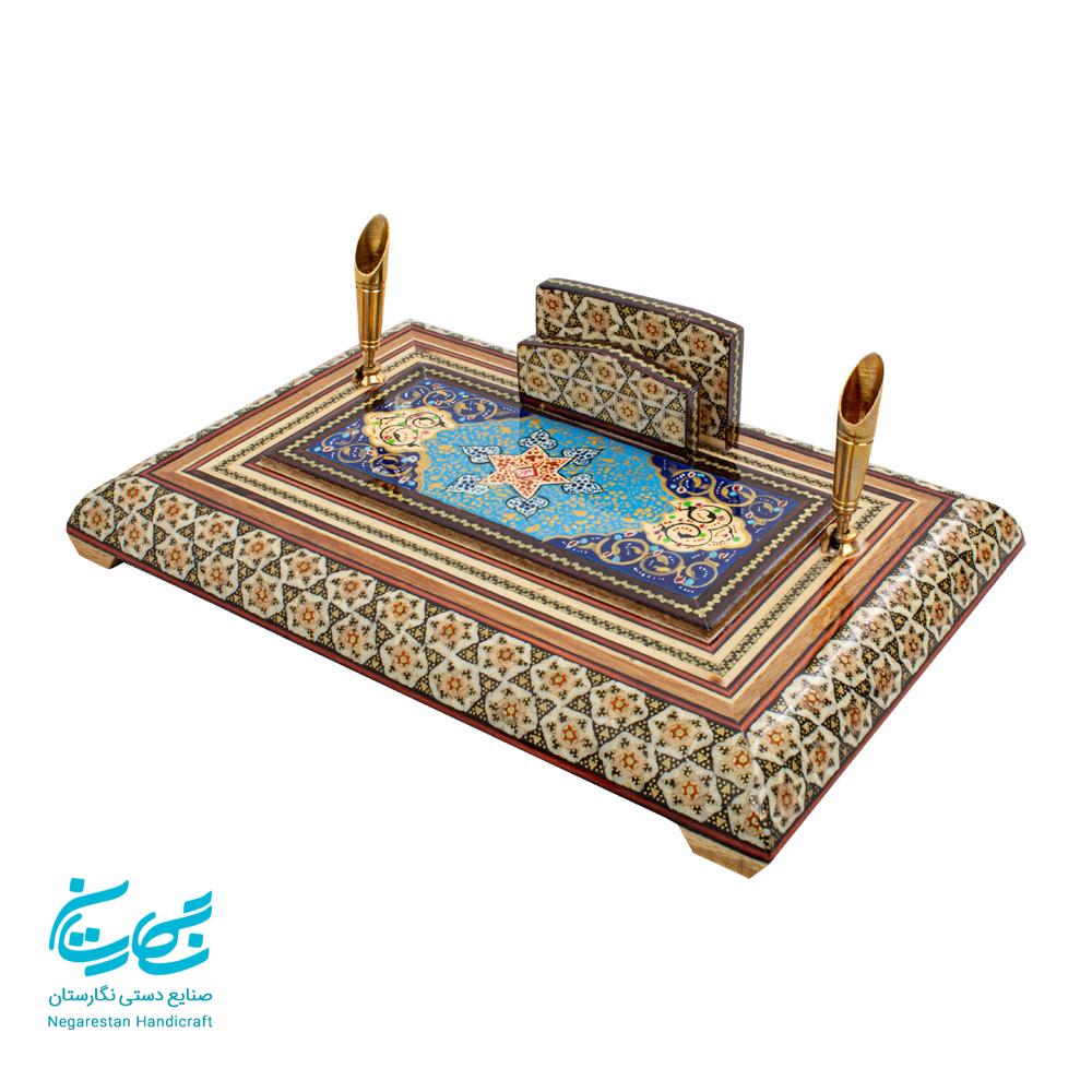 جاقلمی خاتم کاری و نقاشی تذهیب 16 در 24 س.م — تصویر ۳