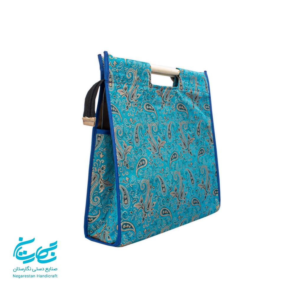 ساک هدیه ترمه دسته چوبی 40 سانتی — تصویر ۲