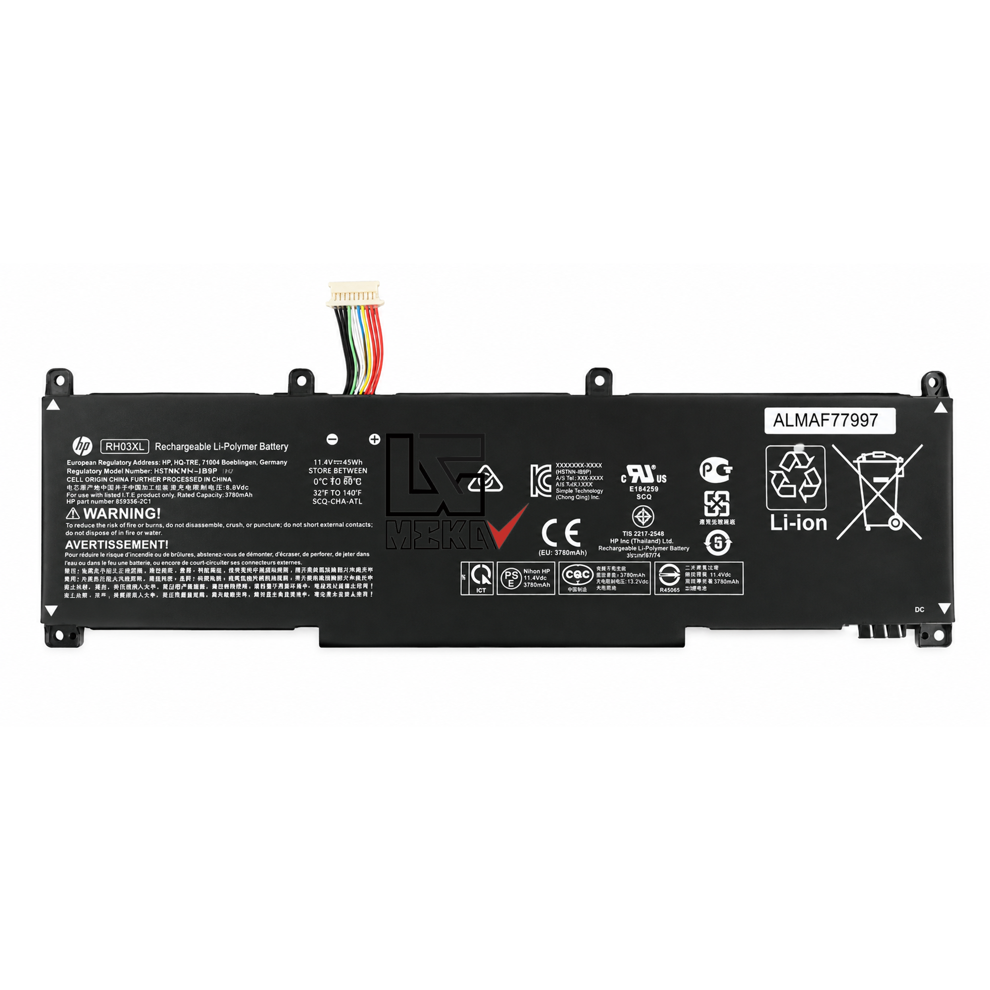 باتری اورجینال لپ تاپ HP ProBook 430 440 G8 مدل RH03XL