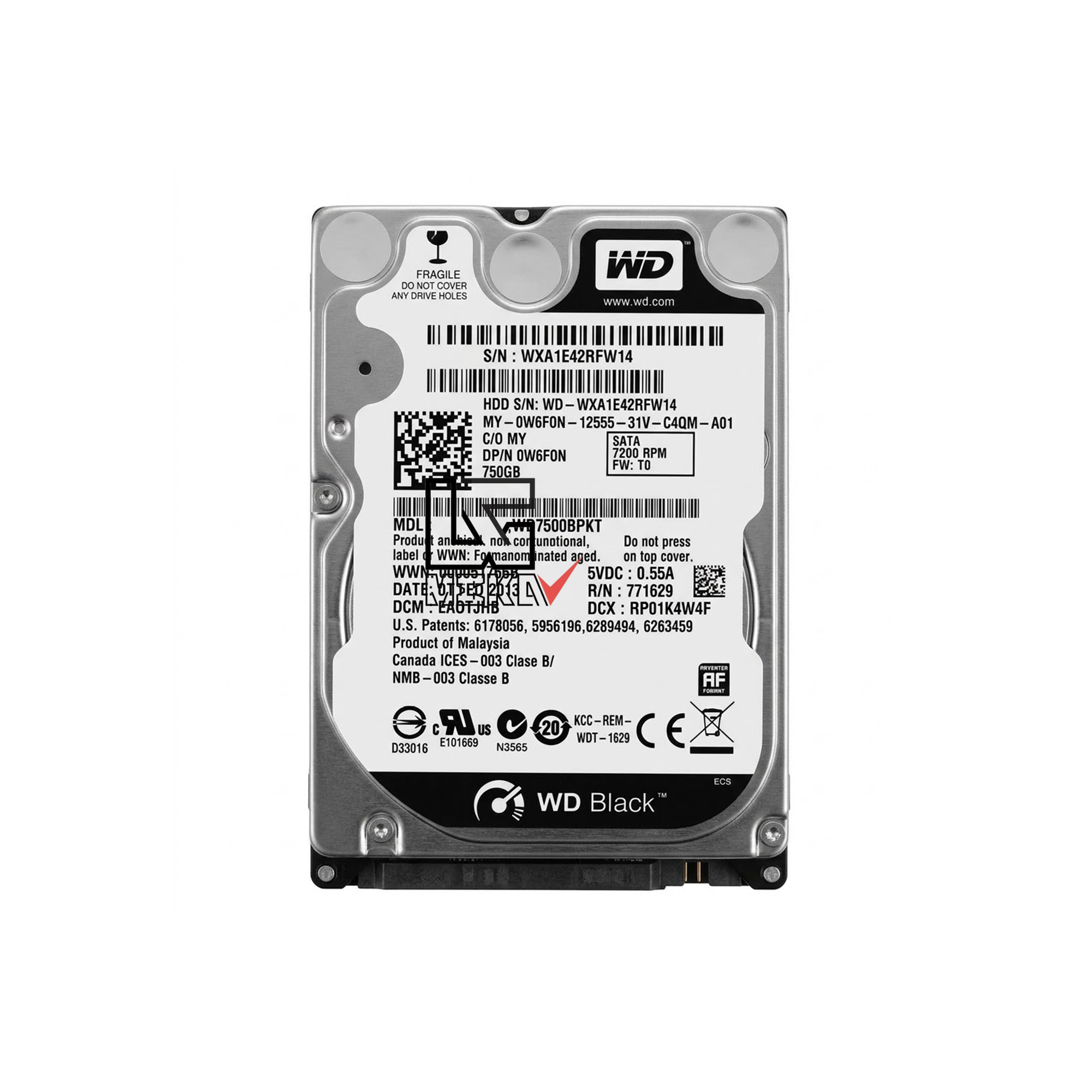 هارد لپ تاپ وسترن دیجیتال WD Black مدل WD7500BPKT — تصویر ۲