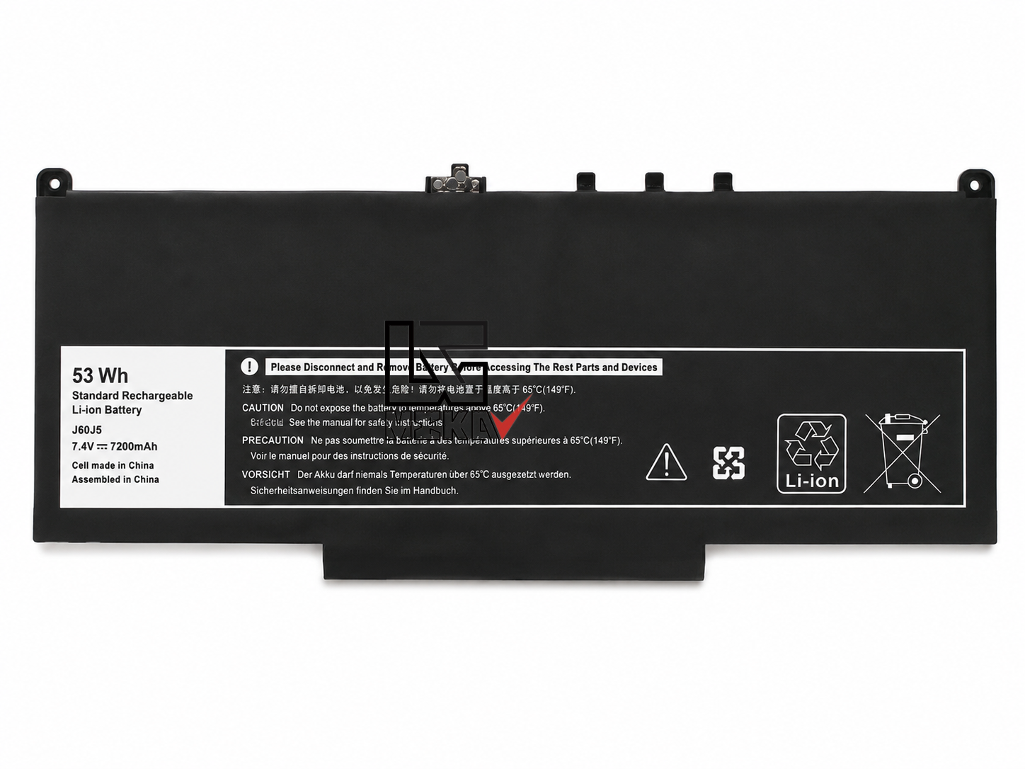 باتری لپ تاپ دل Pn: J60J5) Dell Latitude E7270 4Cells)
