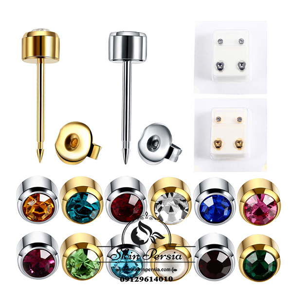 گوشواره پیرسینگ گوش نگین‌دار کد M686