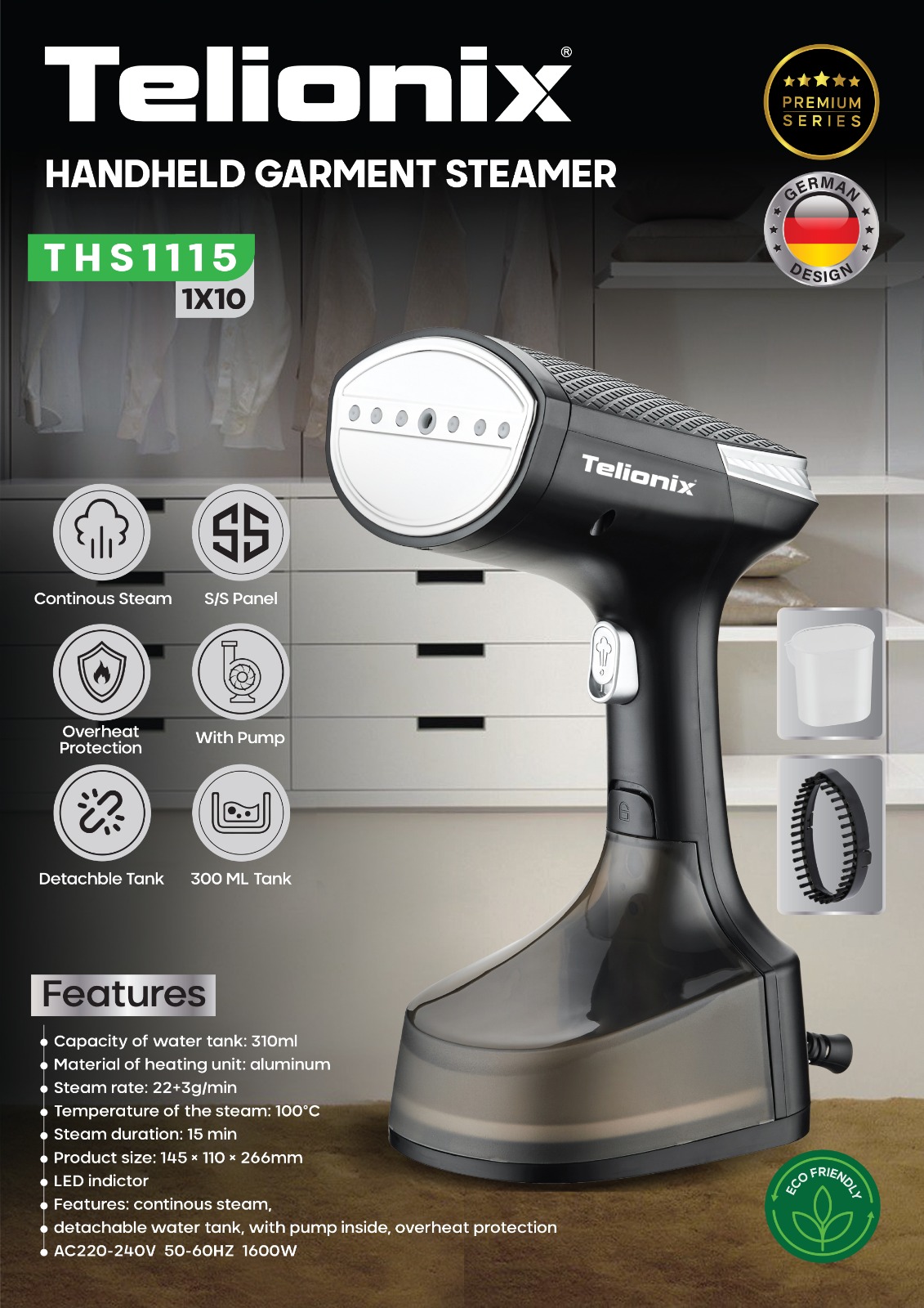 بخارگر دستی تلیونیکس مدل THS1115