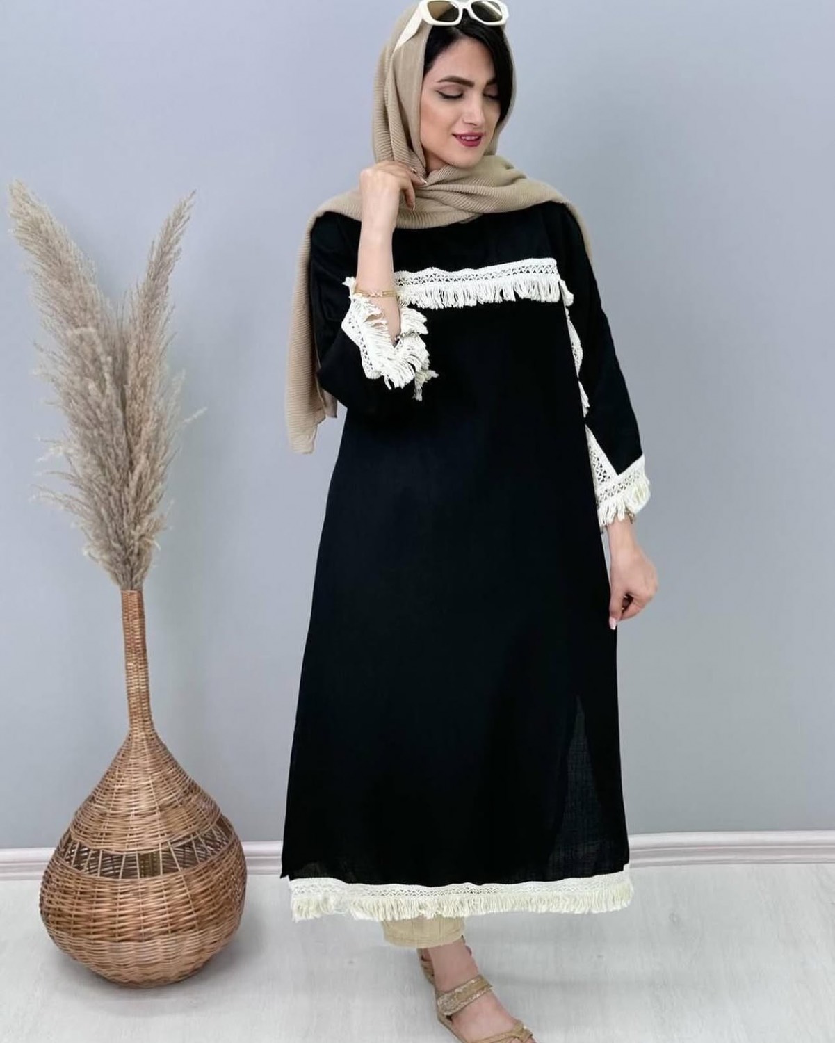 کفتان مشکی کنفی کد te15646 — تصویر ۲