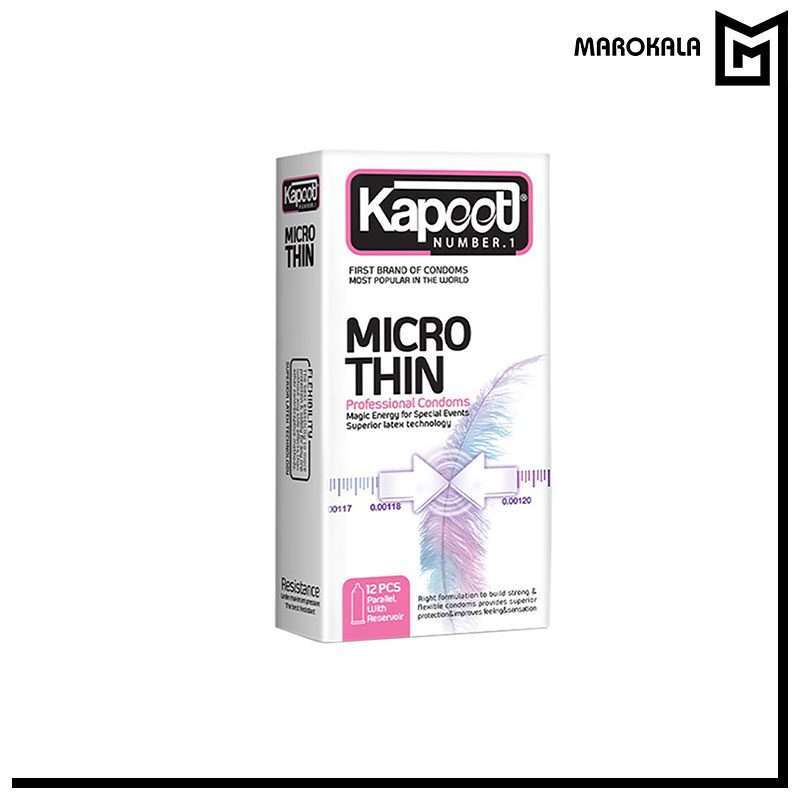 کاندوم نازک کاپوت مدل Micro Thin بسته 12 عددی (قیمت خرید عمده 88000 تومان) - ماروکالا، فروش عمده محصولات آرایشی و بهداشتی