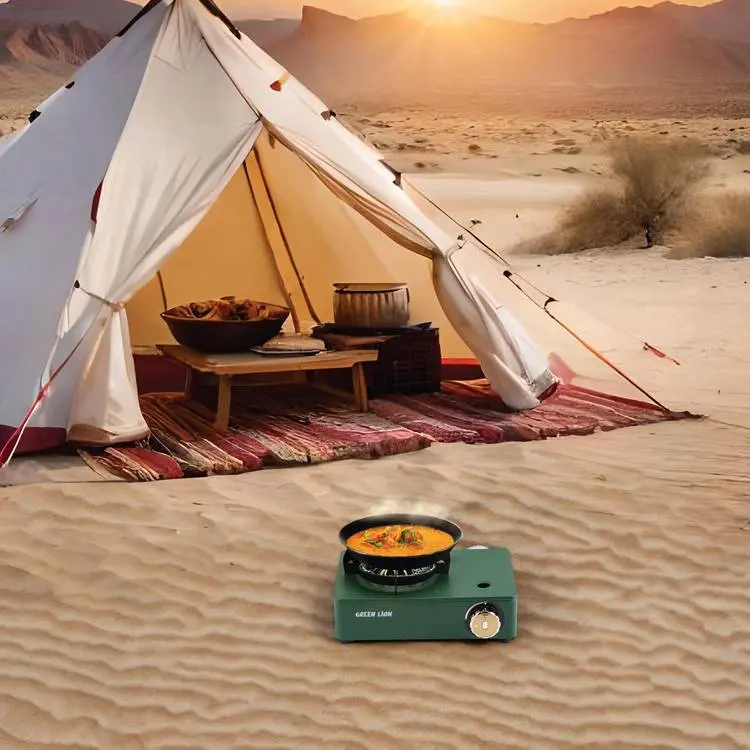 اجاق گاز 4 شعله مینی گرین لاین مدل Green lion GN4BUGASTVEGN stove 4burner — تصویر ۳