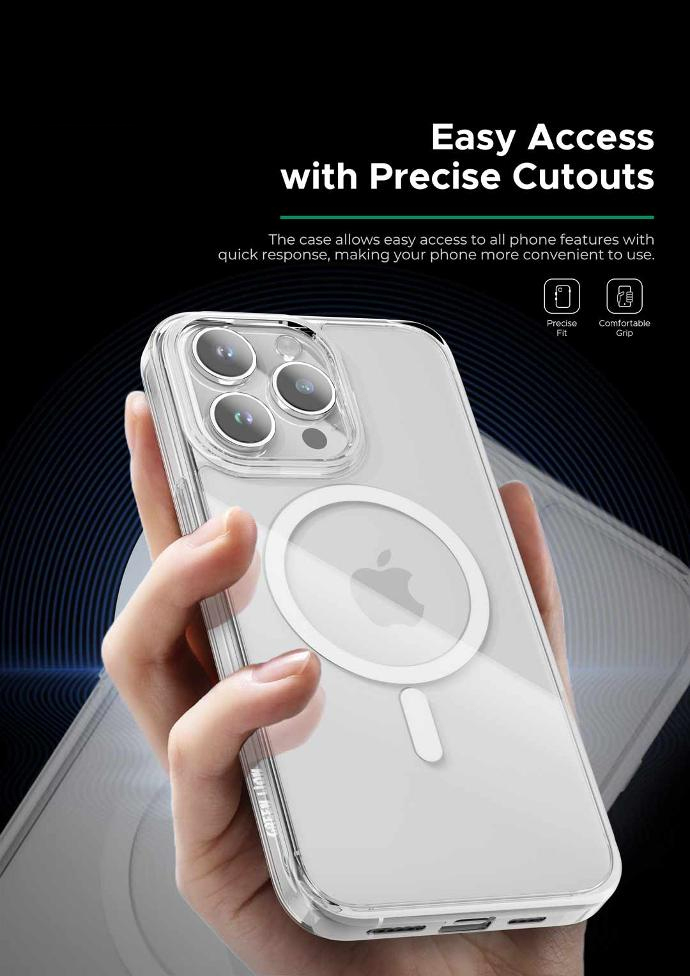 قاب مگ سیف گرین لاین مدل Green lion GNCLRCM15PM clear magsafe 15 promax — تصویر ۳