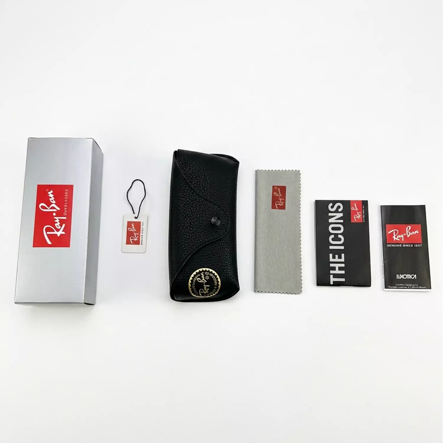 عینک آفتابی ری بن مردانه نقره ای شیشه مشکی RB 0101 — تصویر ۳
