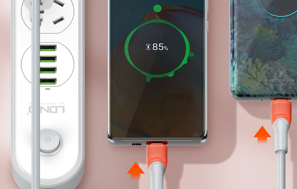 کابل لایتنینگ الدینیو مدل LDNIO LS603 Lightning Cable به طول 3 متر و توان 30W — تصویر ۵
