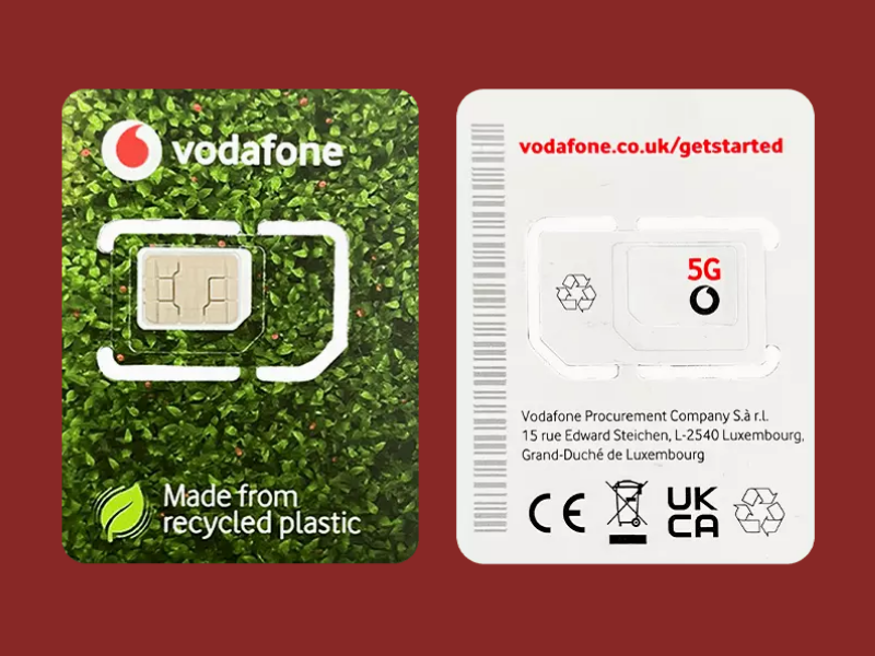 بسته 5 عددی سیم کارت دائمی ودافون انگلیس Vodafone(فعال)-کد 044 — تصویر ۴