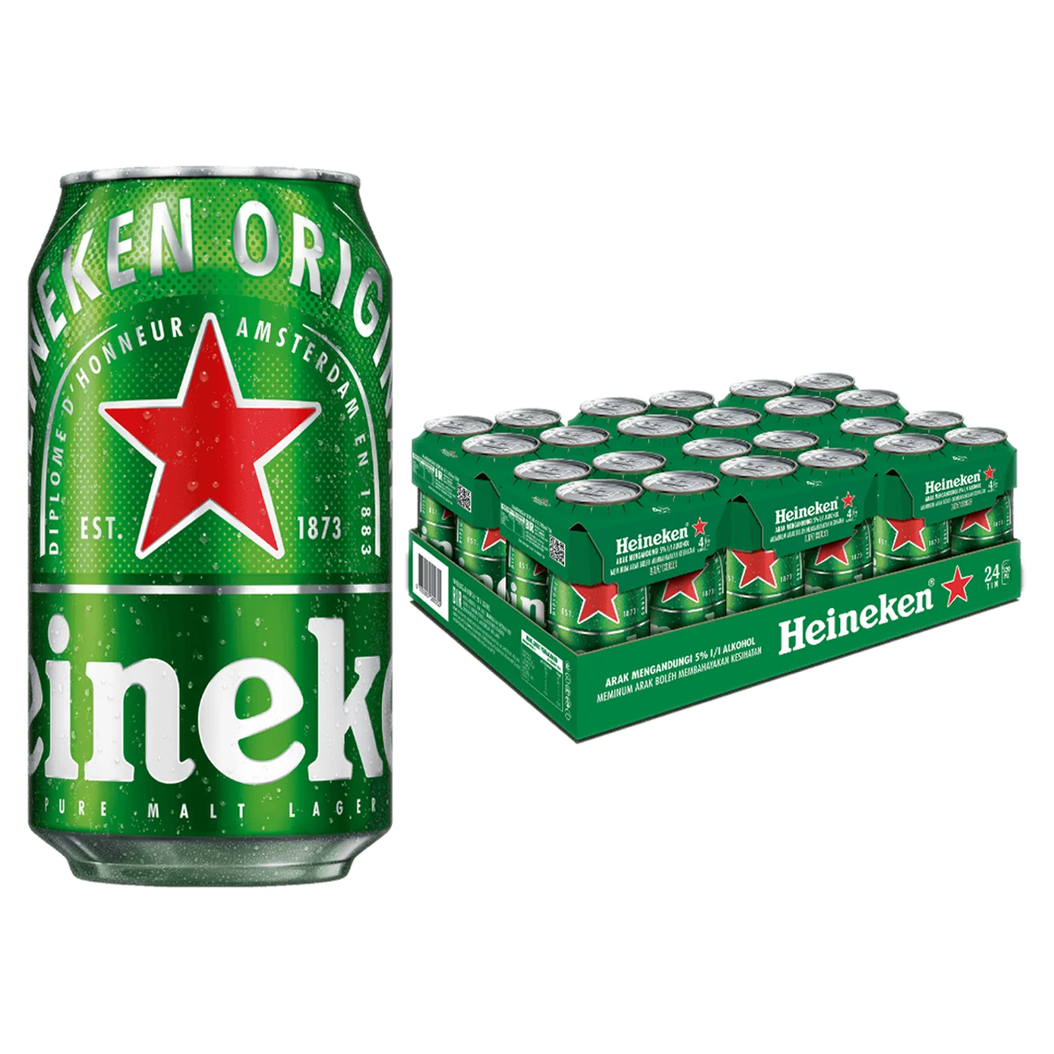 باکس آبجو قوطی بدون الکل هینیکن Heineken non alcoholic beer box — تصویر ۲
