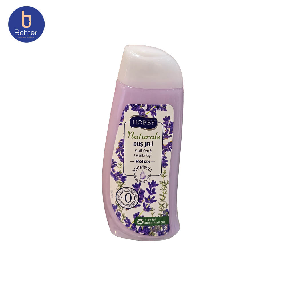 شامپو بدن هوبی سری Naturals مدل Relax حاوی عصاره آویشن و روغن اسطوخودوس 500 میل Hobby Body Shampoo, Naturals Series, Relax Model, Contains Thyme Extract and Lavender Oil, 500 ml — تصویر ۲