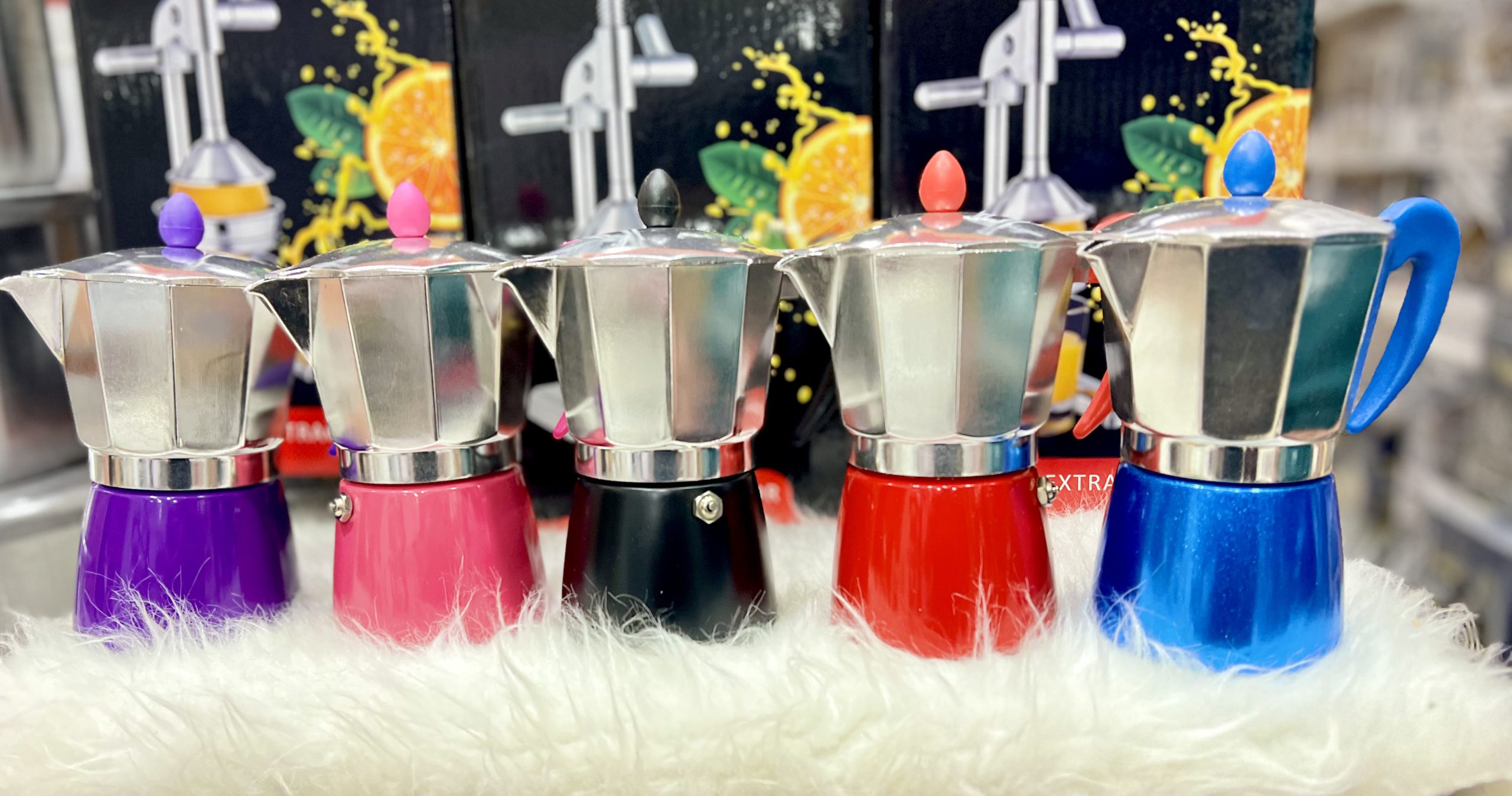 قهوه جوش اسپرسو ساز استیل 6 کاپ (رنگی)