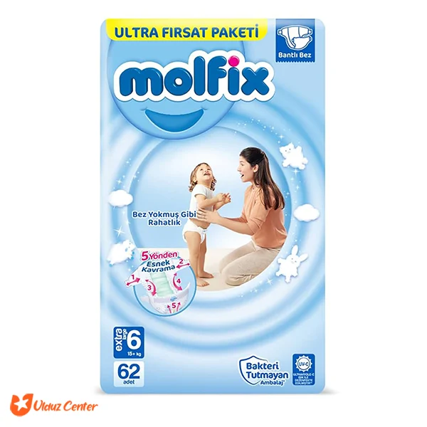 پوشک کودک مولفیکس ترکیه Ultra Firsat سایز 6 بسته 62 عددی