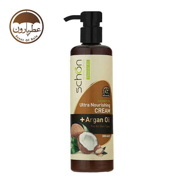 کرم مرطوب‌کننده شون روغن نارگیل و آرگان پمپی حجم 300 میلی‌لیتر — تصویر ۲