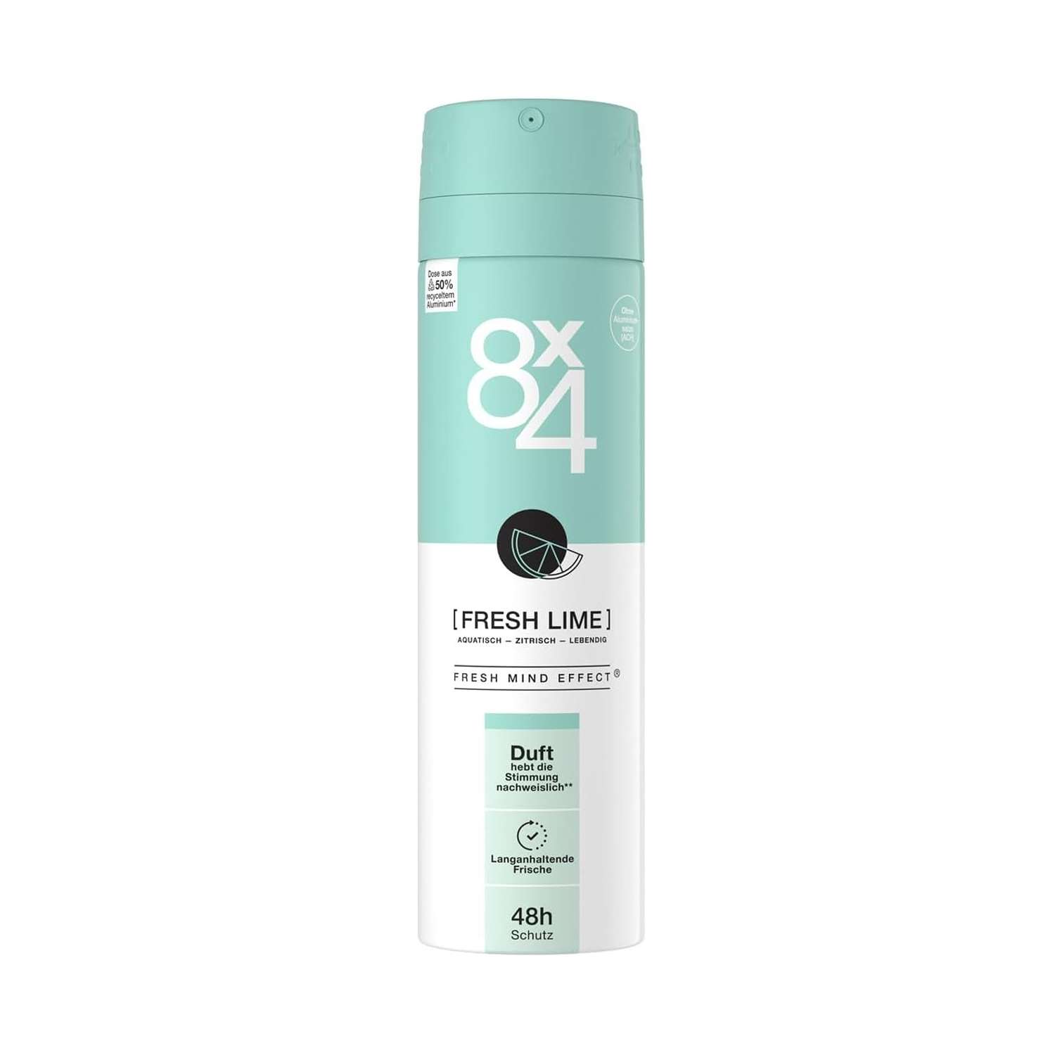 اسپری دئودورانت هشت در چهار 4×8 مدل Fresh Lime حجم 150 میلیلیتر