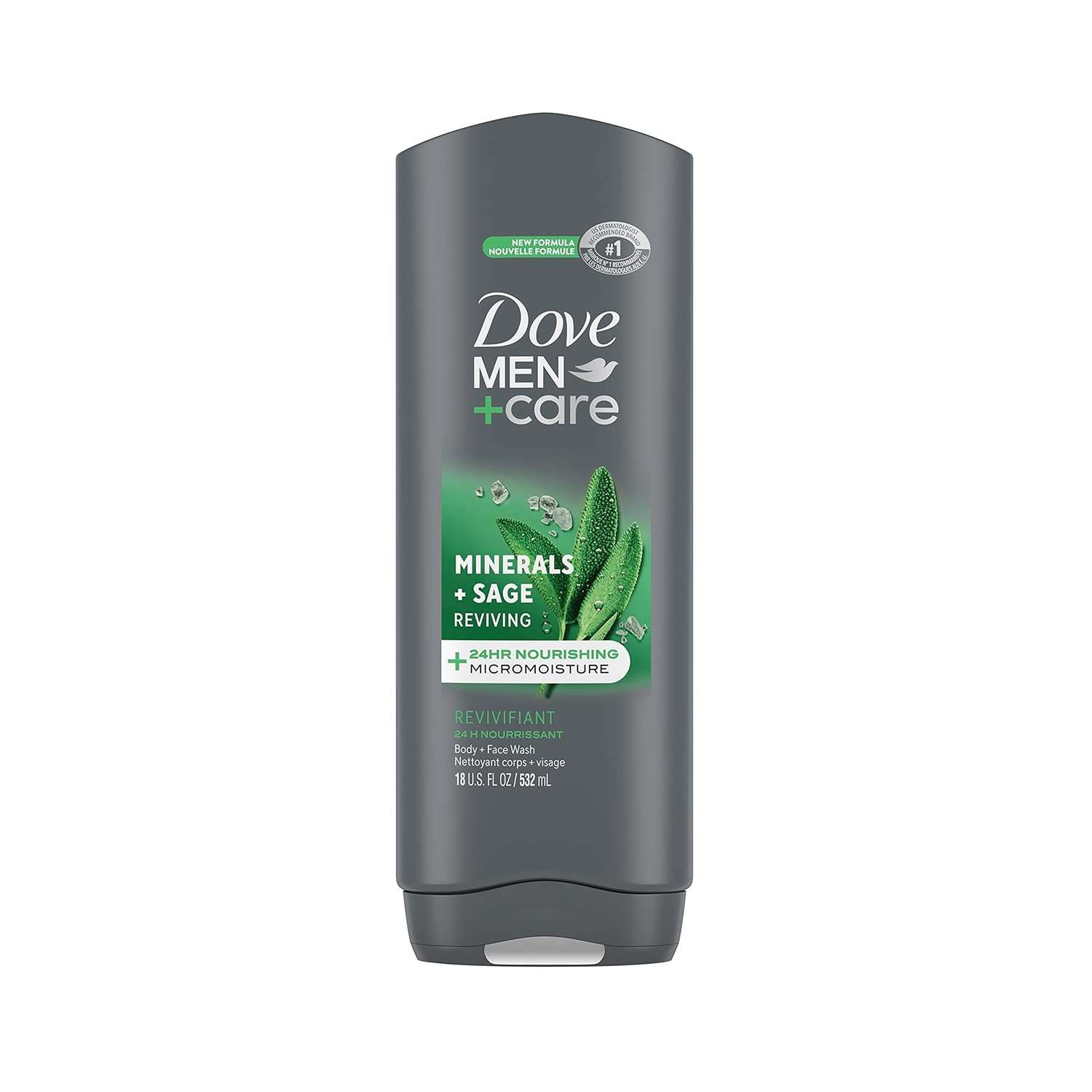 شامپو بدن مردانه داو مدل Minerals Sage Reviving حجم 532 میلی لیتر