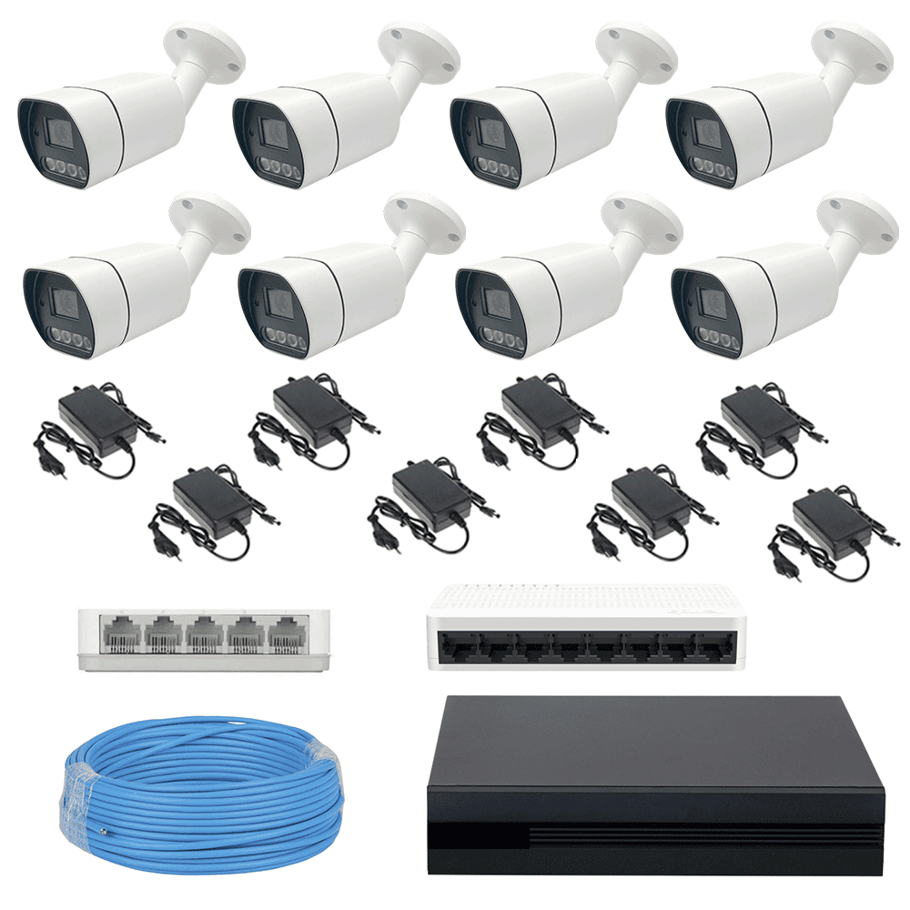 پکیج 8 کانال دوربین مداربسته 5 مگاپیکسل دید در شب رنگی IP کد HP-60Qi-8c — تصویر ۲