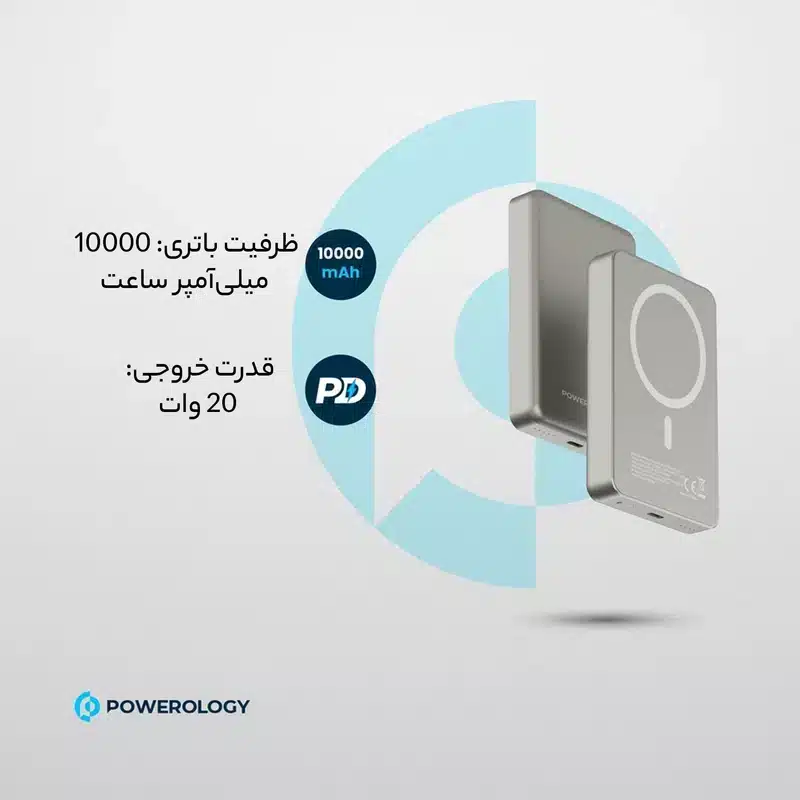 پاور بانک پاورولوژی مدل A34-ti ظرفیت 10000 میلی آمپر ساعت — تصویر ۵