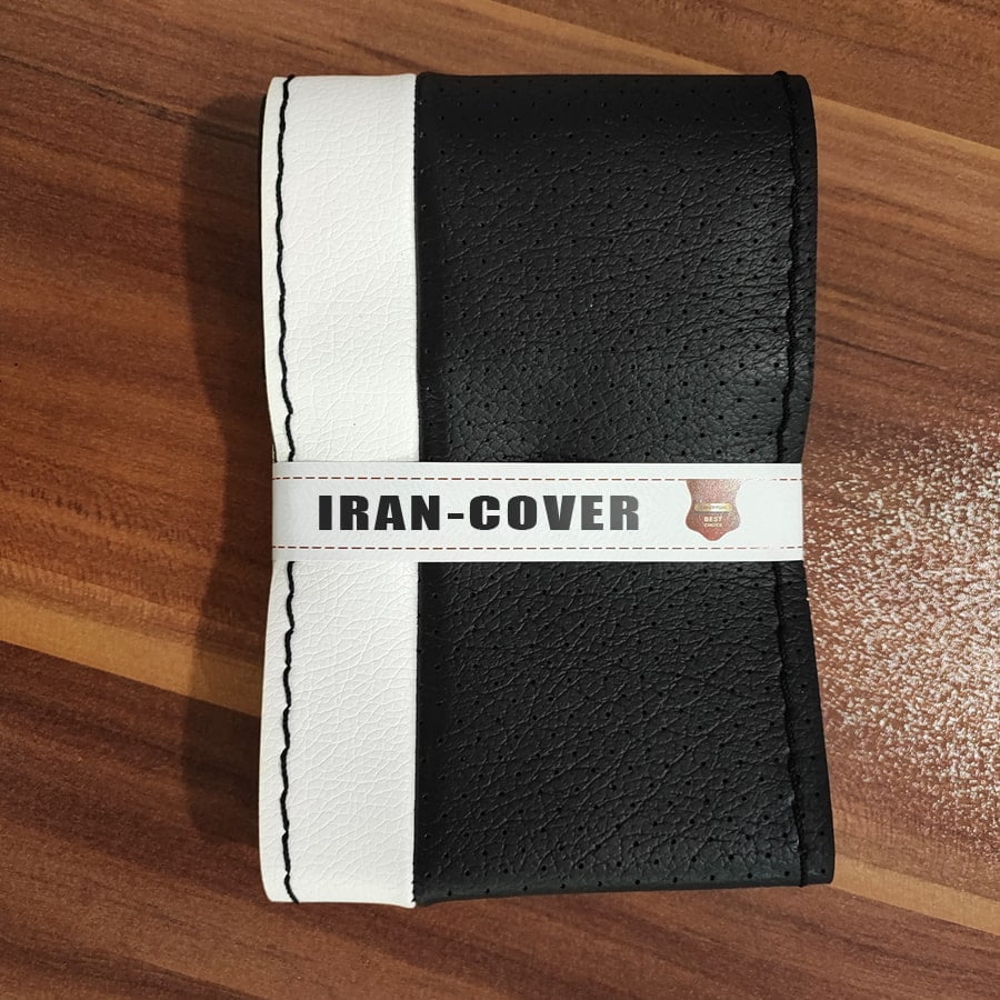 دور فرمان دوختنی مشکی سفید لاکچری (6265) — تصویر ۳