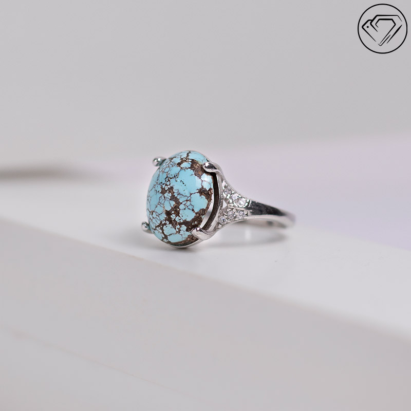 انگشتر نقره زنانه فیروزه نیشابوری مدل GA-1504 — تصویر ۳