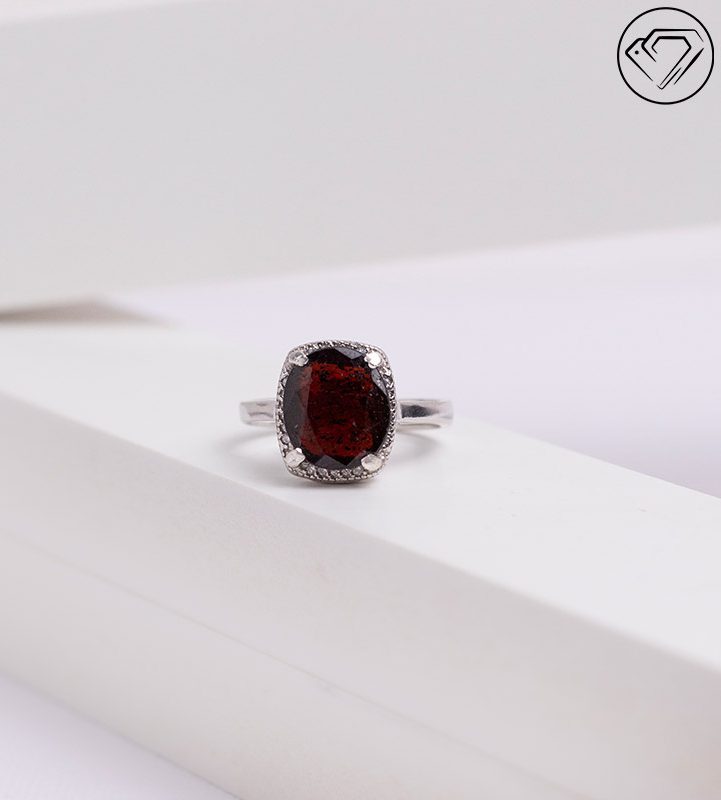 انگشتر نقره زنانه گارنت مدل GA-1476 — تصویر ۲