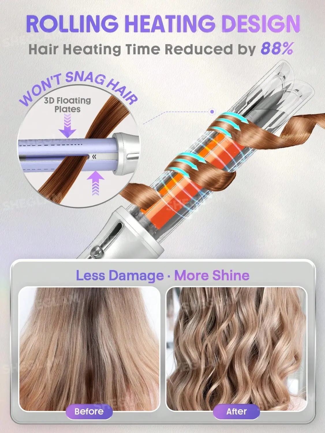 دستگاه کرلی باد سرد اتوماتیک شیگلم SHEGLAM مدل Airflow Styler Pro اورجینال — تصویر ۴