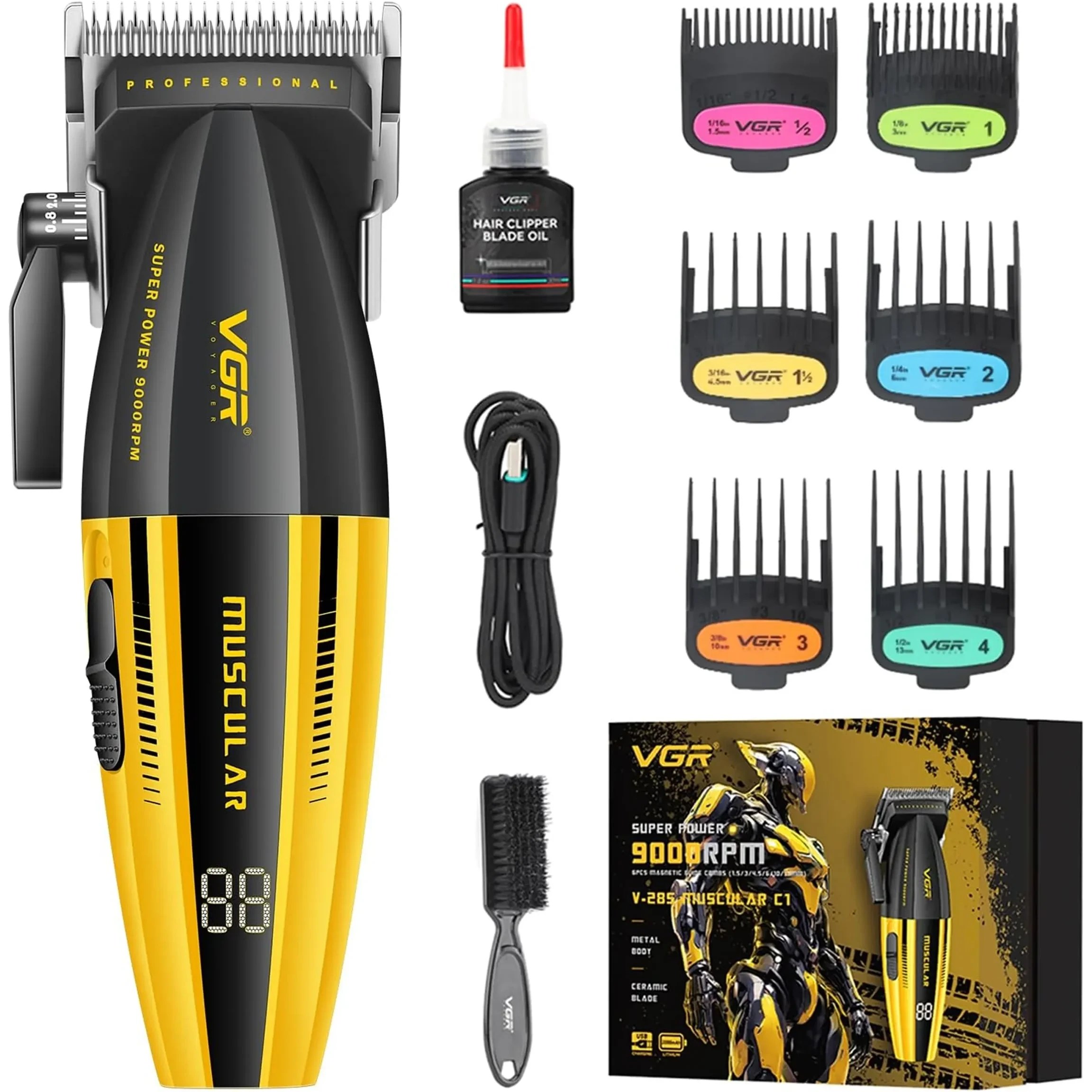 ماشین اصلاح موی سر و صورت وی جی آر VGR مدل V-285 با موتور 9000