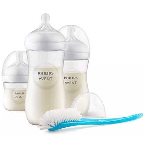 پَک 3عددی شیشه شیر philips avent همراه بُرس