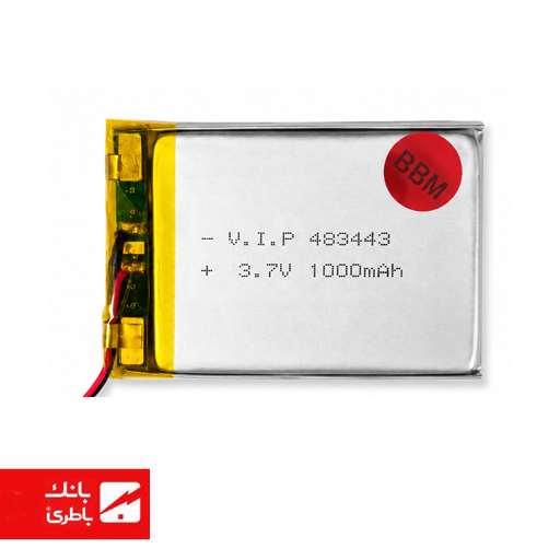 باتری لیتیوم پلیمر 483443 ظرفیت 1000 میلی آمپر ساعت — تصویر ۲