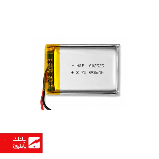 باتری لیتیوم پلیمری 602535 ظرفیت 650 میلی آمپر ساعت — تصویر ۲