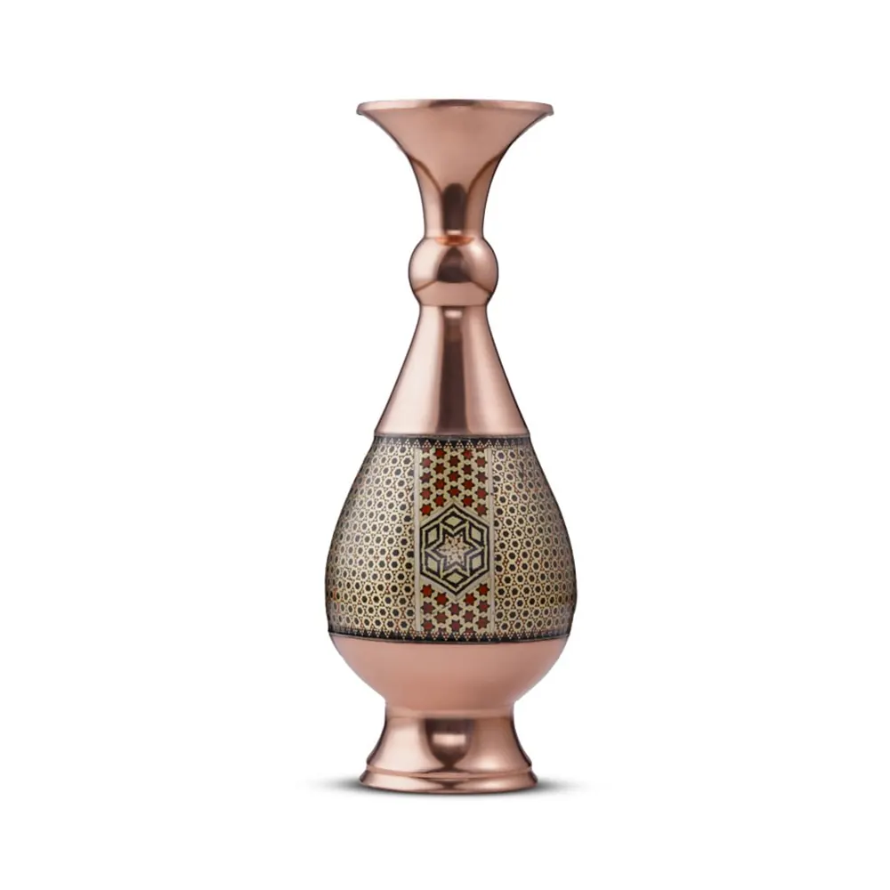 گلدان مس و خاتم 20 سانتی کد 133