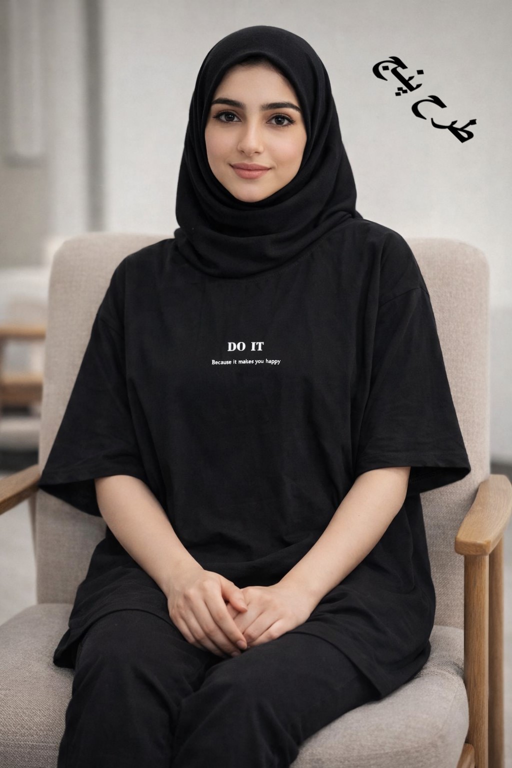 تیشرت باکسی زنانه مدل مشکی محرمی کد: 108 — تصویر ۶
