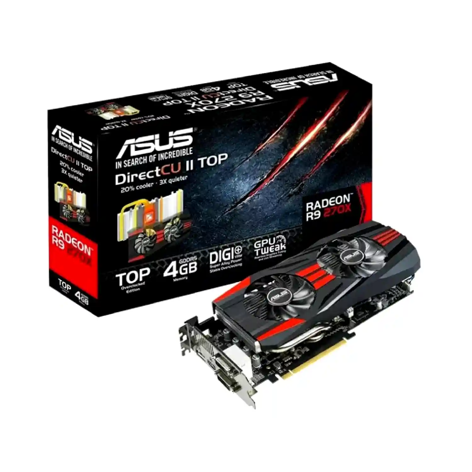 کارت گرافیک گیمینگ اقتصادی Asus AMD Radeon R9 270X 4GB GDDR5 (استوک تست شده)