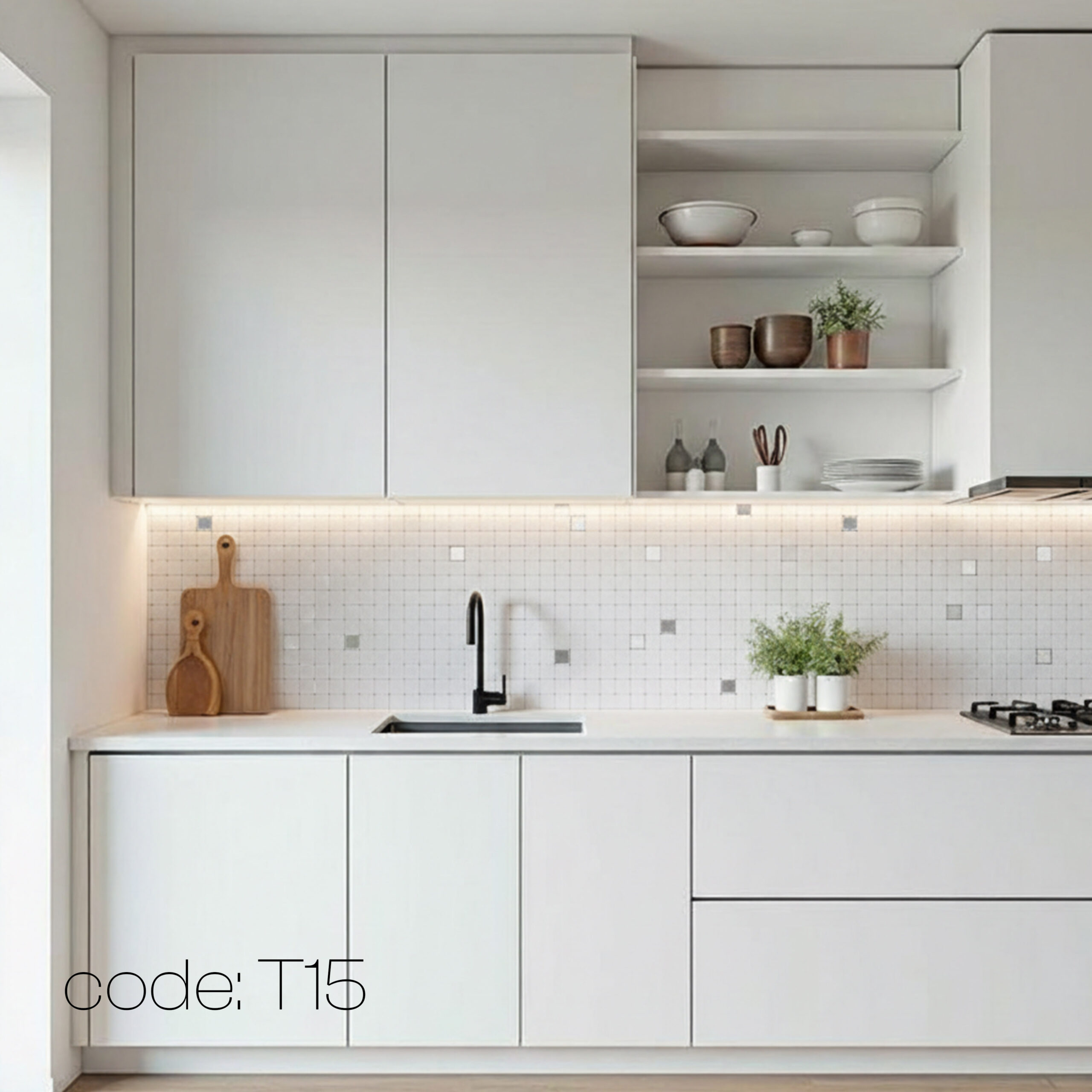 تایل بین کابینتی آلومینیوم کد T15 — تصویر ۳