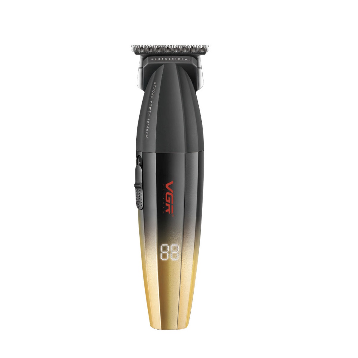 ماشین اصلاح خط زن صفرزن VGR V-906 توربو با 9000 دور تیغه T شکل با روکش DLC صفحه نمایش 240 دقیقه زمان استفاده رنگ طلایی — تصویر ۲