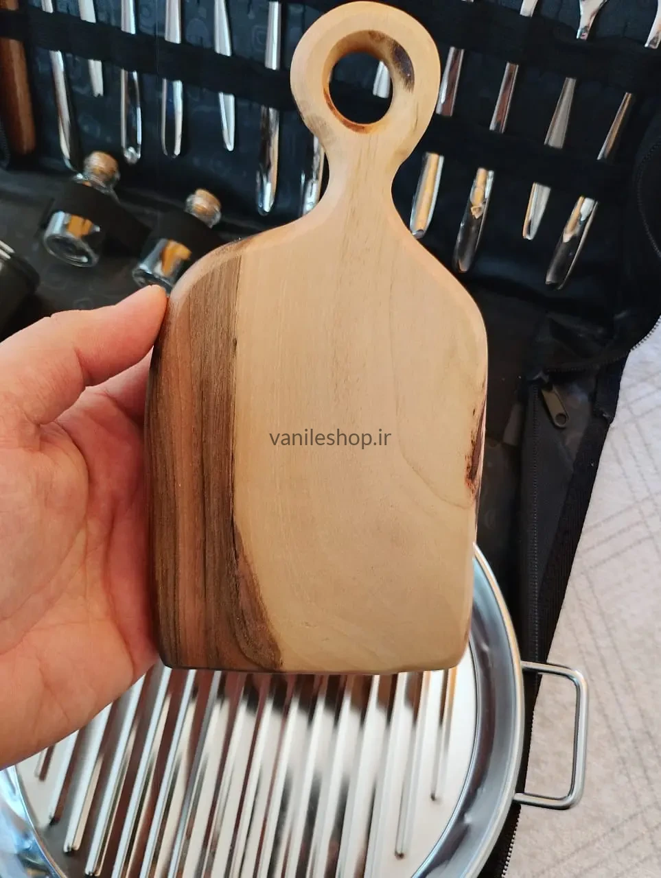 ست ظروف کمپینگ استیل ضخیم+بشقاب سایز بزرگ — تصویر ۶
